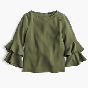 J.Crew Bell-sleeve Top in Drapey Crepe Sz 6P